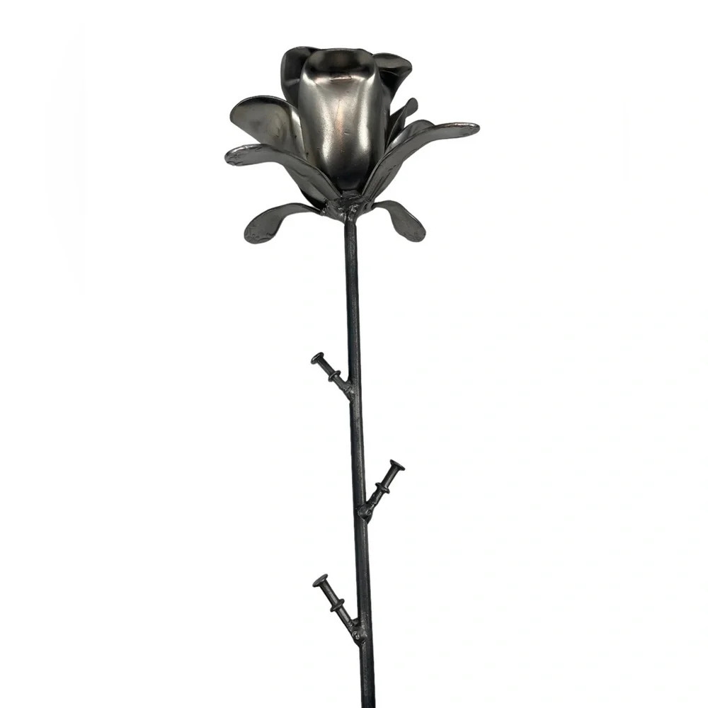 Josh Daily Art Portland Oregon Upcycled sculpture rose spoons metal